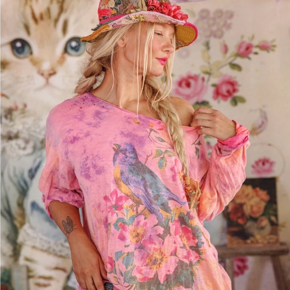 Magnolia Pearl Pink and Orange Long Sleeve Tee